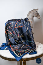 buckles print scarf - Navy