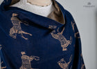 Horses Repeated Soft Wraps- 4 Colors Navy, Green, Cream, Chocolate