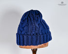 Twist knit Beanie, fleece lined fox hair Pom Pom-detachable clip-on design