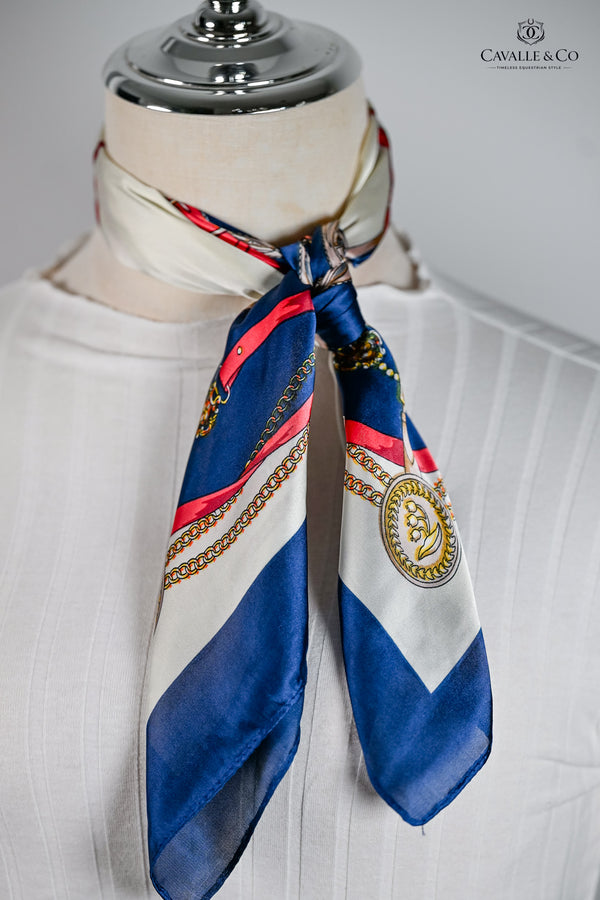 Navy & Pink Medallion Scarf