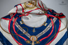 Navy & Pink Medallion Scarf