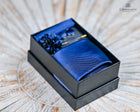 Plain Tie Set- Includes Tie Matching pocket square, cuff links & lapel pin