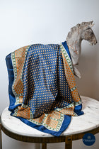 Navy & Tan diamond print scarf