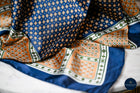 Navy & Tan diamond print scarf