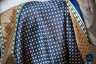 Navy & Tan diamond print scarf