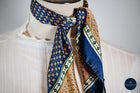 Navy & Tan diamond print scarf