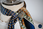 Navy & Tan diamond print scarf