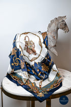 Navy & gold shield and bits pattern scarf