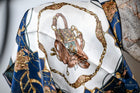 shield and bits pattern scarf - Navy/Gold