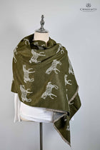 Horses Repeated Soft Wraps- 4 Colors Navy, Green, Cream, Chocolate