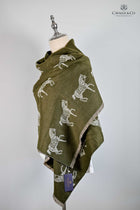 Horses Repeated Soft Wraps- 4 Colors Navy, Green, Cream, Chocolate