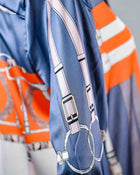 Horse Bits Long Sleeve Silk Shirt-Orange Grey Pink