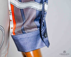 Horse Bits Long Sleeve Silk Shirt-Orange Grey Pink