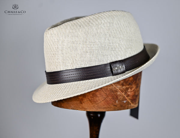 Scala Australia Paper Braid Trilby with Faux Leather Band