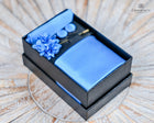 Plain Tie Set- Includes Tie Matching pocket square, cuff links & lapel pin