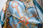 Pale blue & apricot crowns scarf