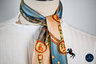 Pale blue & apricot crowns scarf