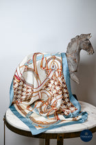 Pale Blue & Pink Bit & Bradoon Scarf