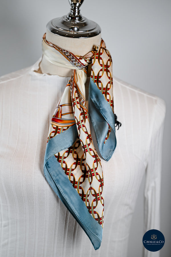 Pale Blue & Pink Bit & Bradoon Scarf