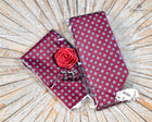 Pattern Tie Set- Includes Tie Matching pocket square, cuff links & lapel pin