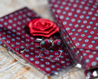 Pattern Tie Set- Includes Tie Matching pocket square, cuff links & lapel pin