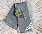 Pattern Tie Set- Includes Tie Matching pocket square, cuff links & lapel pin