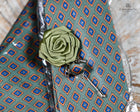 Pattern Tie Set- Includes Tie Matching pocket square, cuff links & lapel pin