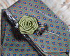 Pattern Tie Set- Includes Tie Matching pocket square, cuff links & lapel pin