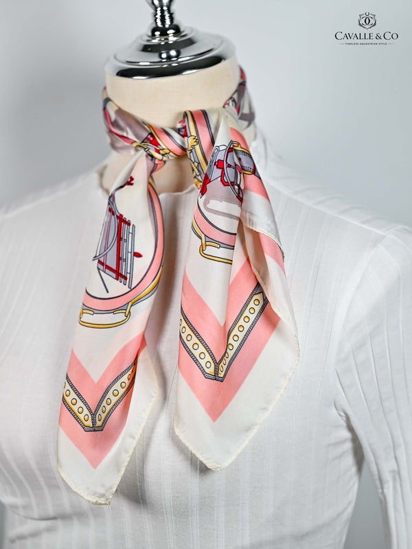 Pink & cream Harness tack themed scarf