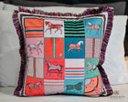 Luxury Velvet Equestrian Cushion including duck feather insert 40cm x40cm