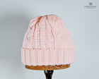 Twist knit Beanie, fleece lined fox hair Pom Pom-detachable clip-on design