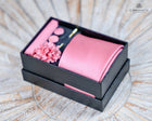 Plain Tie Set- Includes Tie Matching pocket square, cuff links & lapel pin