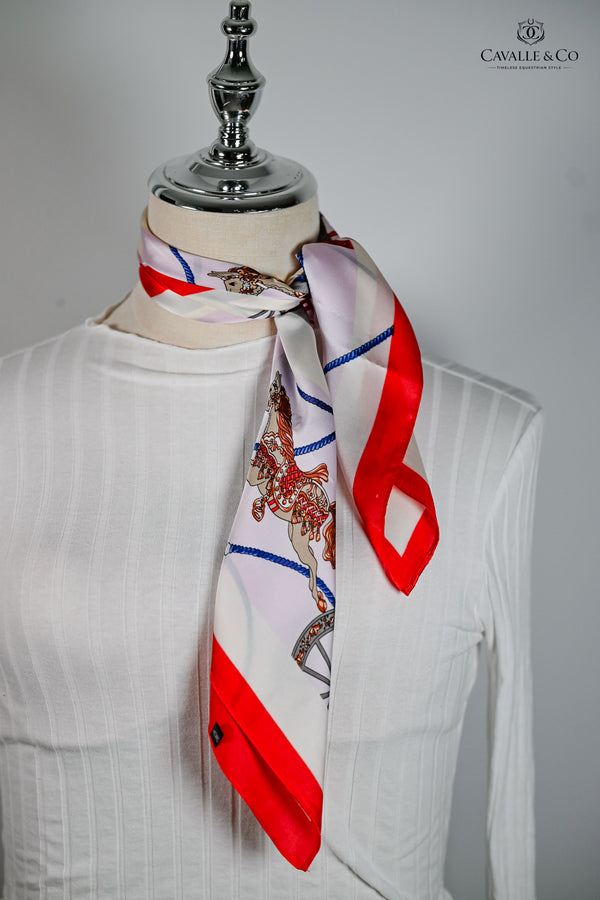 Pink, Red & Grey Carriage Scarf