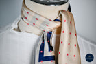 Pink & blue Small spots and zig zag print scarf