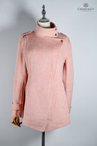 Wool Blend Blush Pink Moto Elegant Coat