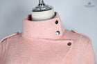 Wool Blend Blush Pink Moto Elegant Coat
