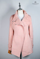 Wool Blend Blush Pink Moto Elegant Coat