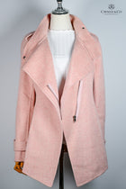 Wool Blend Blush Pink Moto Elegant Coat