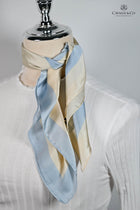 Plain Pale blue & Cream 4 x squares Scarf