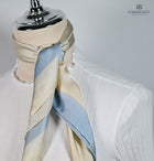 Plain Pale blue & Cream 4 x squares Scarf