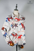 Fun casual Racehorse themed printed shirt