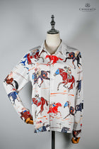 Fun casual Racehorse themed printed shirt