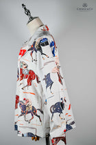Fun casual Racehorse themed printed shirt