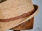 Raffia Trilby with Braided Leather Band