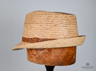Raffia Trilby with Braided Leather Band