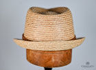 Raffia Trilby with Braided Leather Band