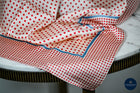 Red/pink & pale blue Small Spot silk Scarf