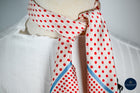 Red/pink & pale blue Small Spot silk Scarf