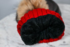 Twist knit Beanie, fleece lined fox hair Pom Pom-detachable clip-on design
