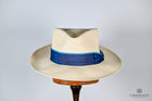Ricco Cuenca Natural Fedora Hat Blue band